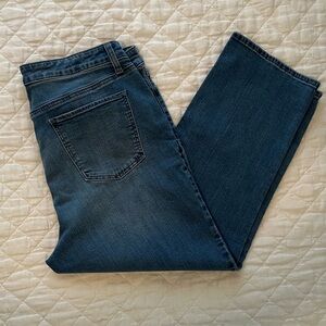 Talbots Blue Cropped Straight Jeans Classic Fit